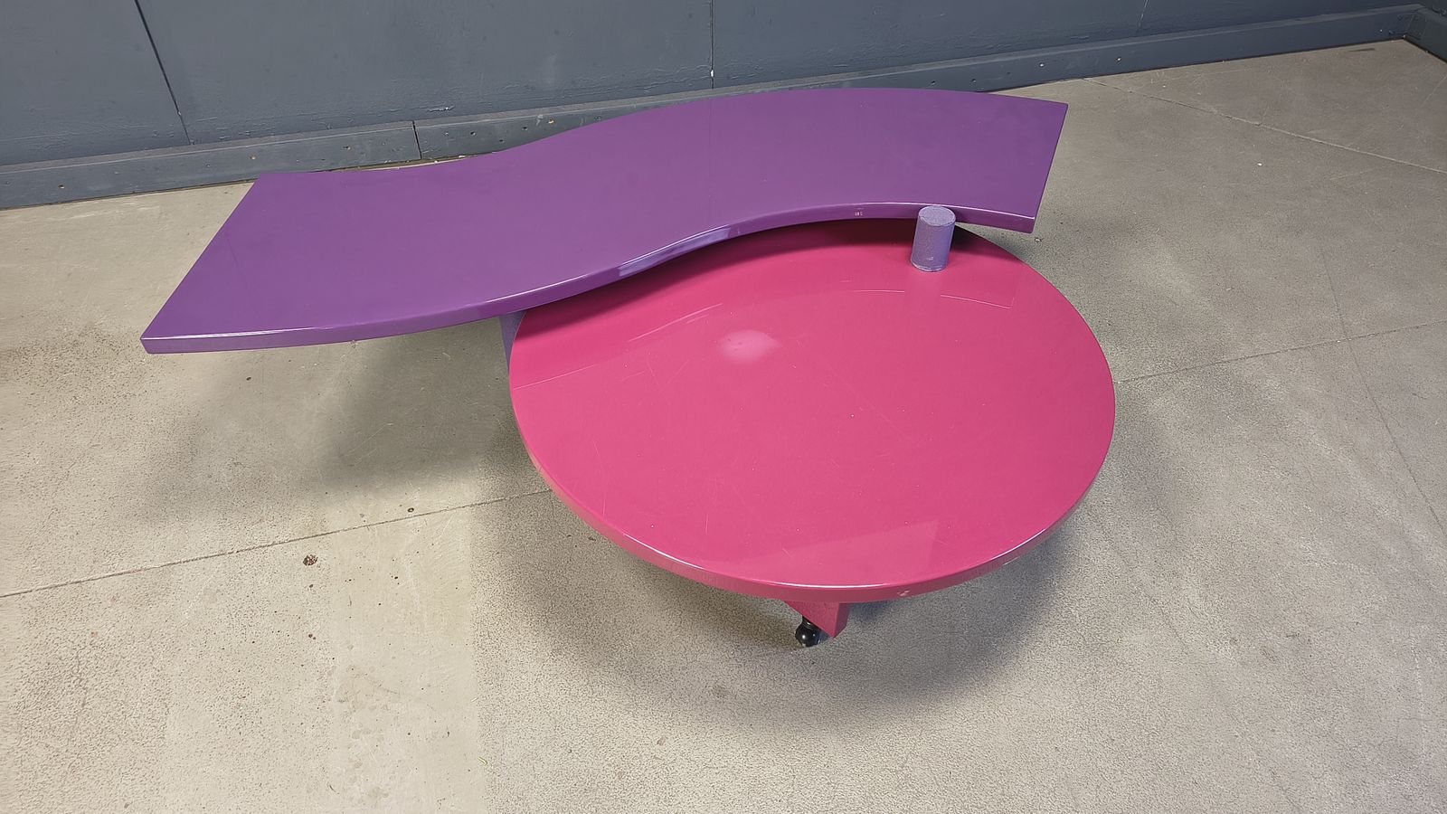 Maurizio Salvato Rotating Burlwood Coffee Table For Saporiti Italia, 1980s photo vintage