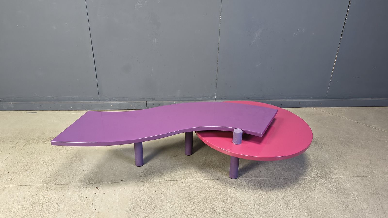 photo vinterior Maurizio Salvato Rotating Burlwood Coffee Table For Saporiti Italia, 1980s
