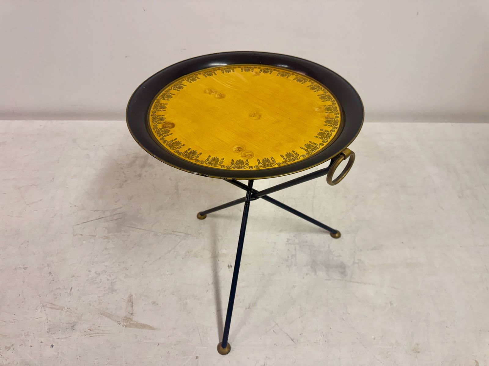 1970s Folding Metal Table In The Style Of Christian Dior photo vintage