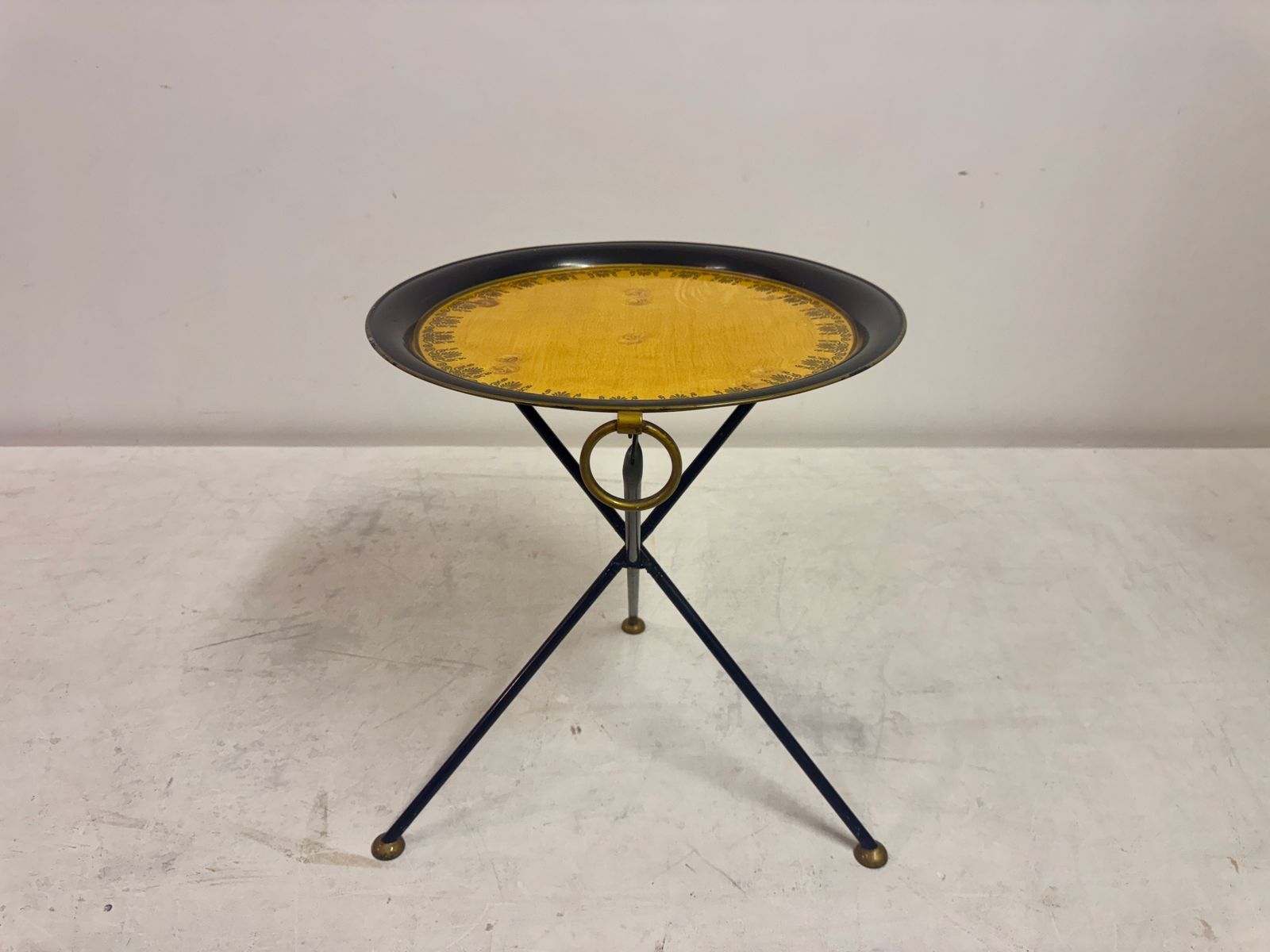 Furniture 1970s Folding Metal Table In The Style Of Christian Dior photo