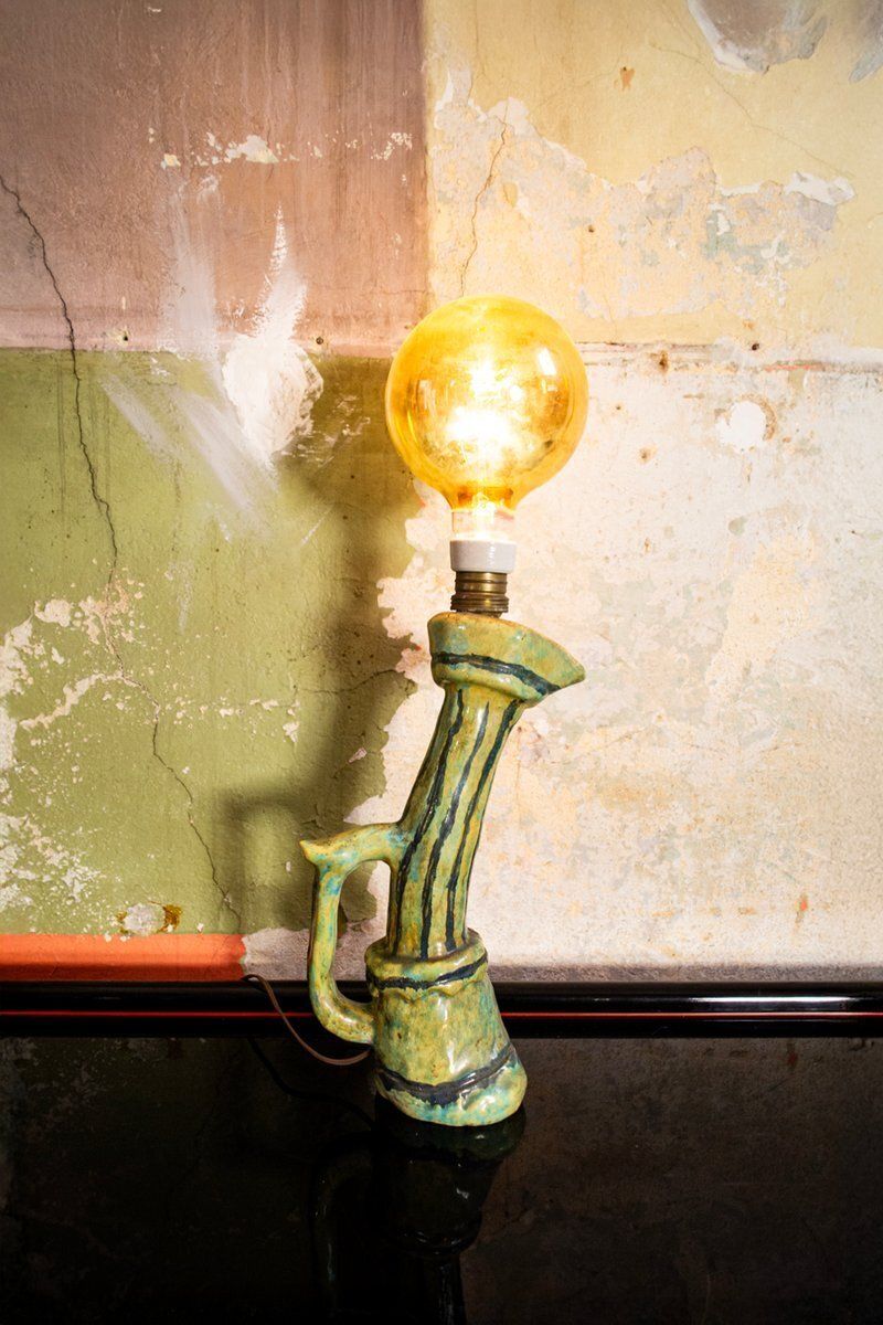 Sculpturele Keramieken Lamp, Italië, Jaren 1960 photo furniture