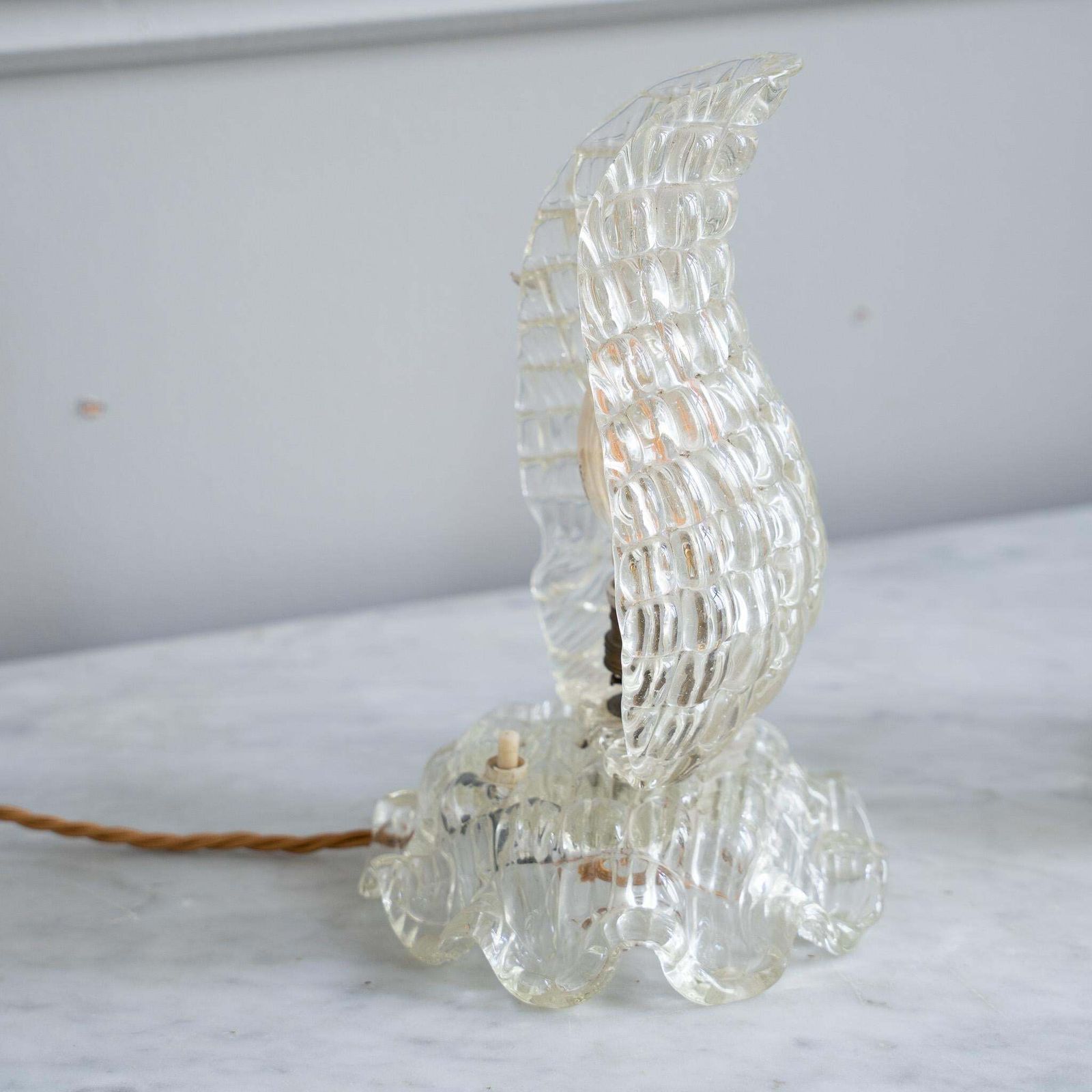 Pair Of Murano Glass Table Lamps, Circa 1940, In The Manner Of Ercole Barovier photo buy