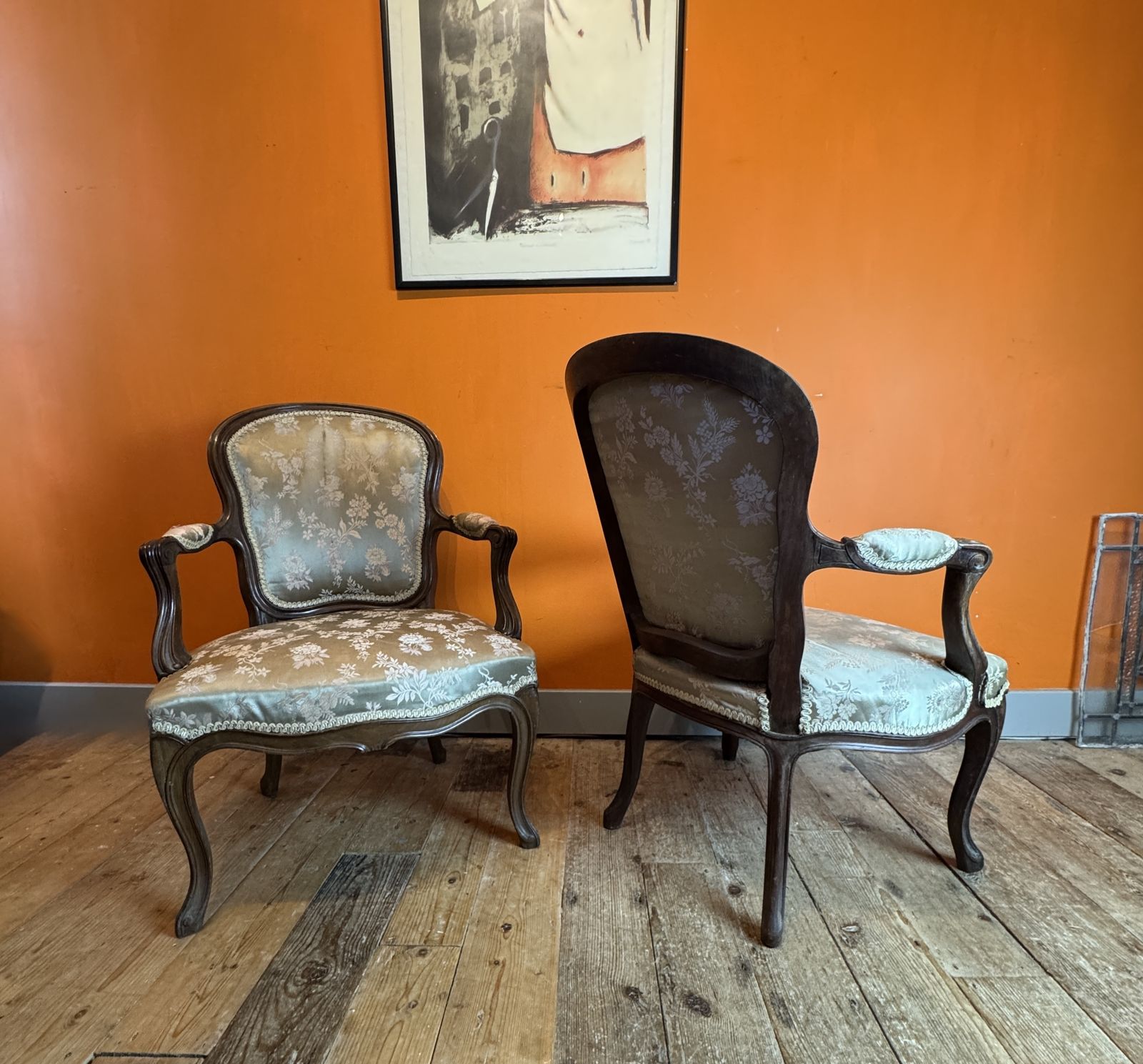 Pair Of Antique French Open Armchairs Fauteuils photo buy