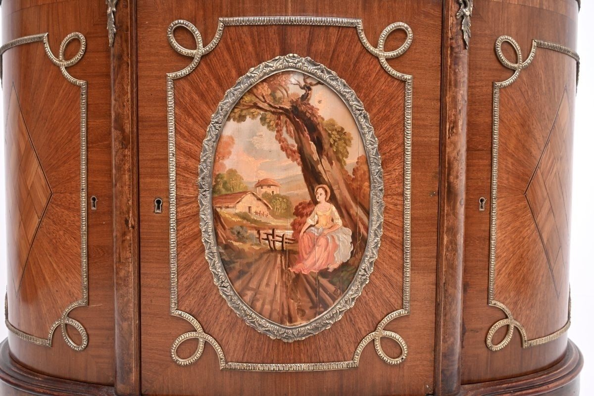 Antique French Marble Top Painted Cabinet photo vinterior