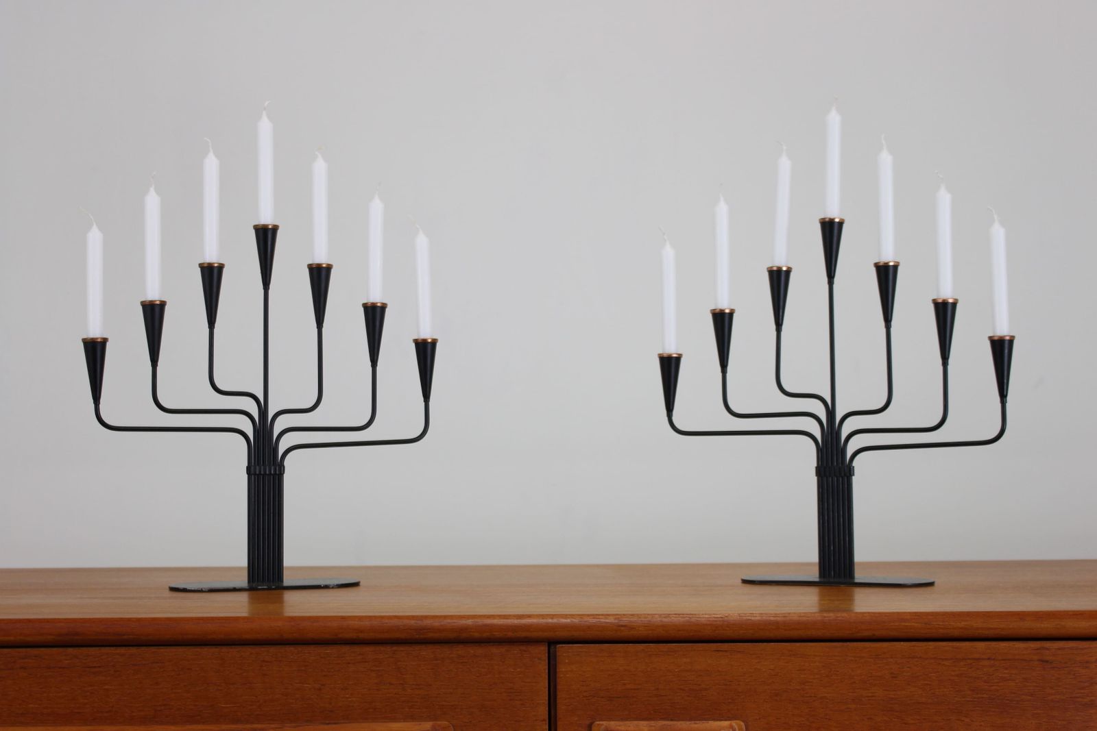 Pair Of 1960’s Metal Candelabra By Gunnar Ander For Ystad Metall photo furniture