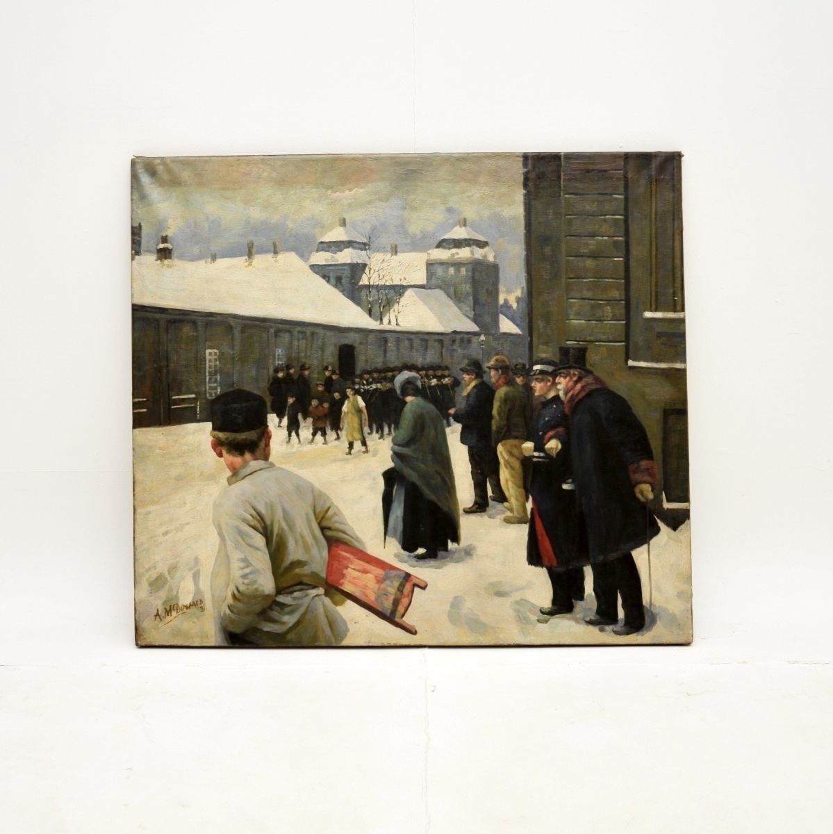 Antique Oil Painting By A. Mcdonald