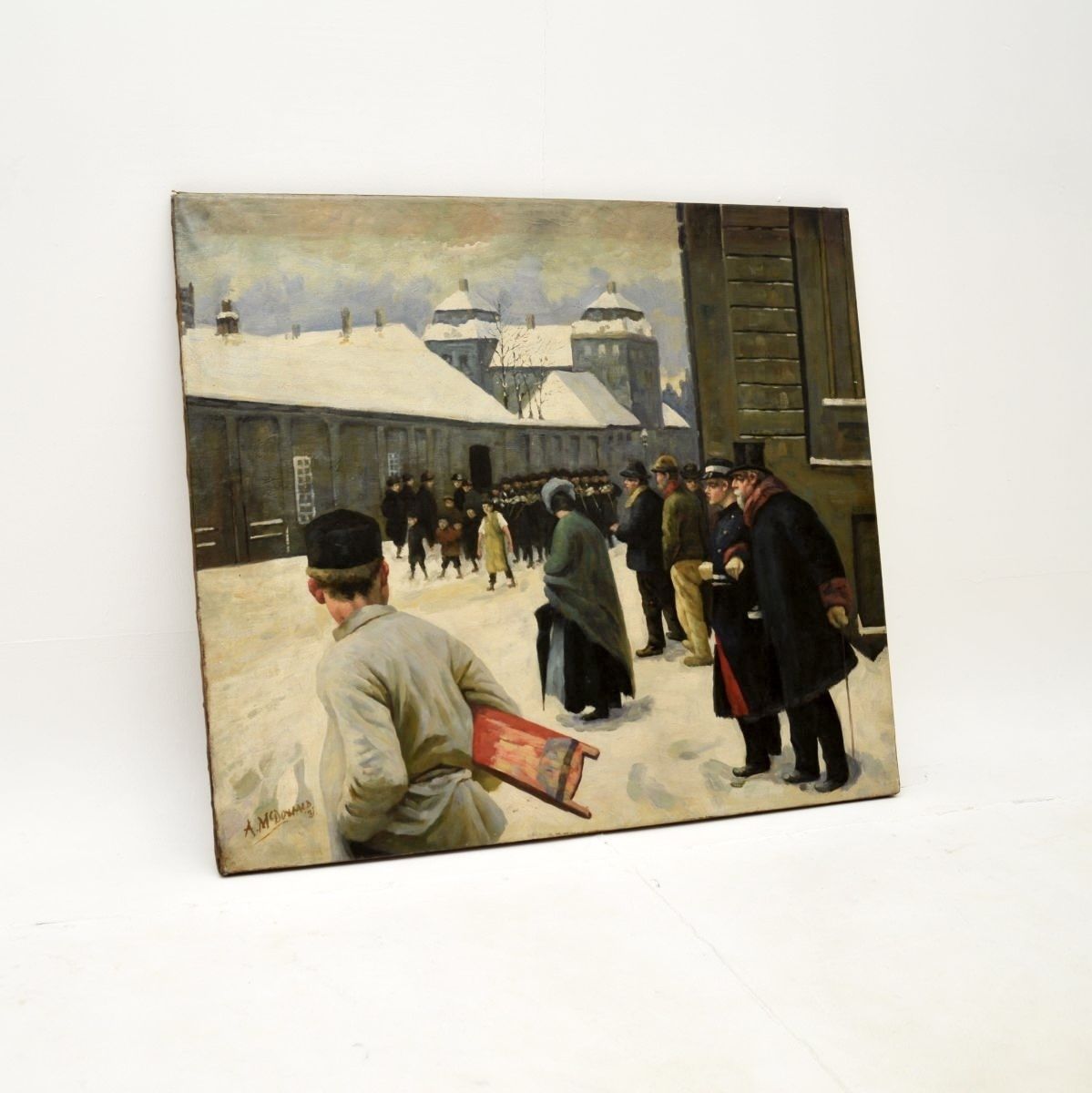 Antique Oil Painting By A. Mcdonald photo furniture