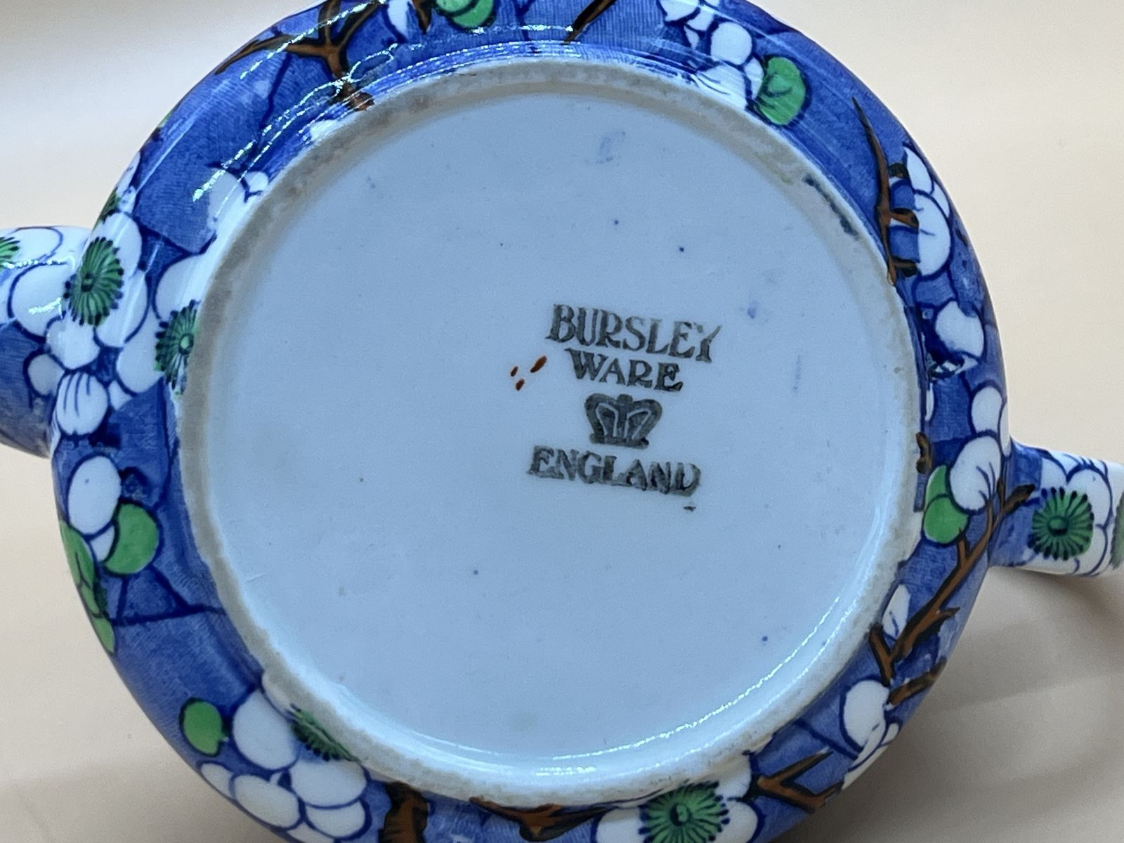 photo for sale Art Deco Frederick Rhead Bursley Ware Cherry Blossom Design Teapot For 2. C1920's.