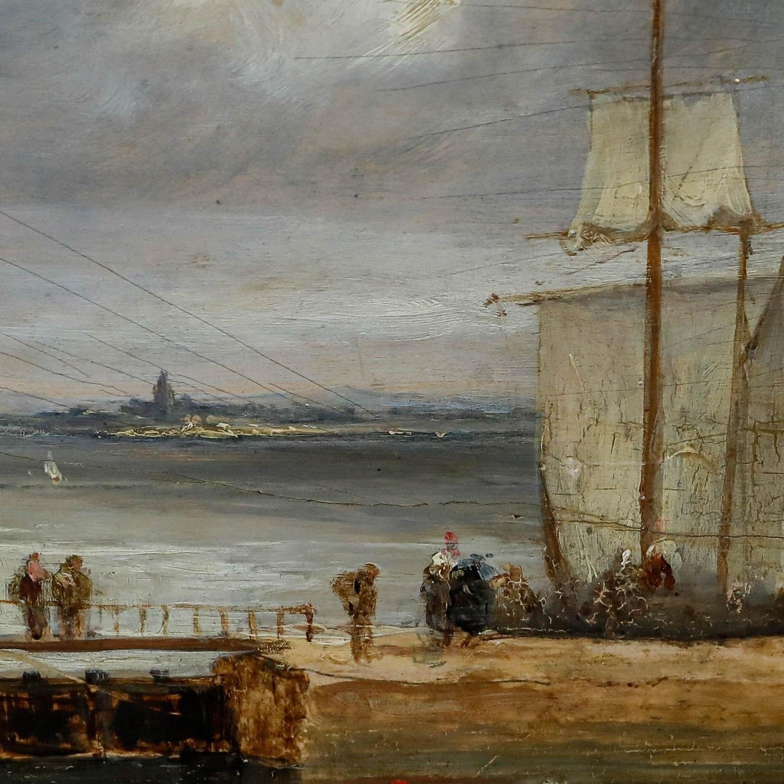 James Wilson Carmichael (1800 1868) Framed 19th Century Oil, The Docks photo vinterior