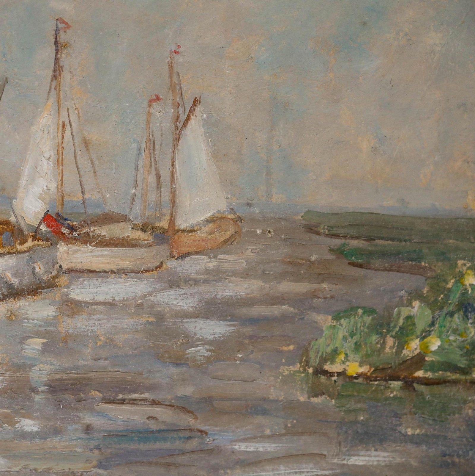 Framed Mid 20th Century Oil Harnessing The Wind photo 325.0