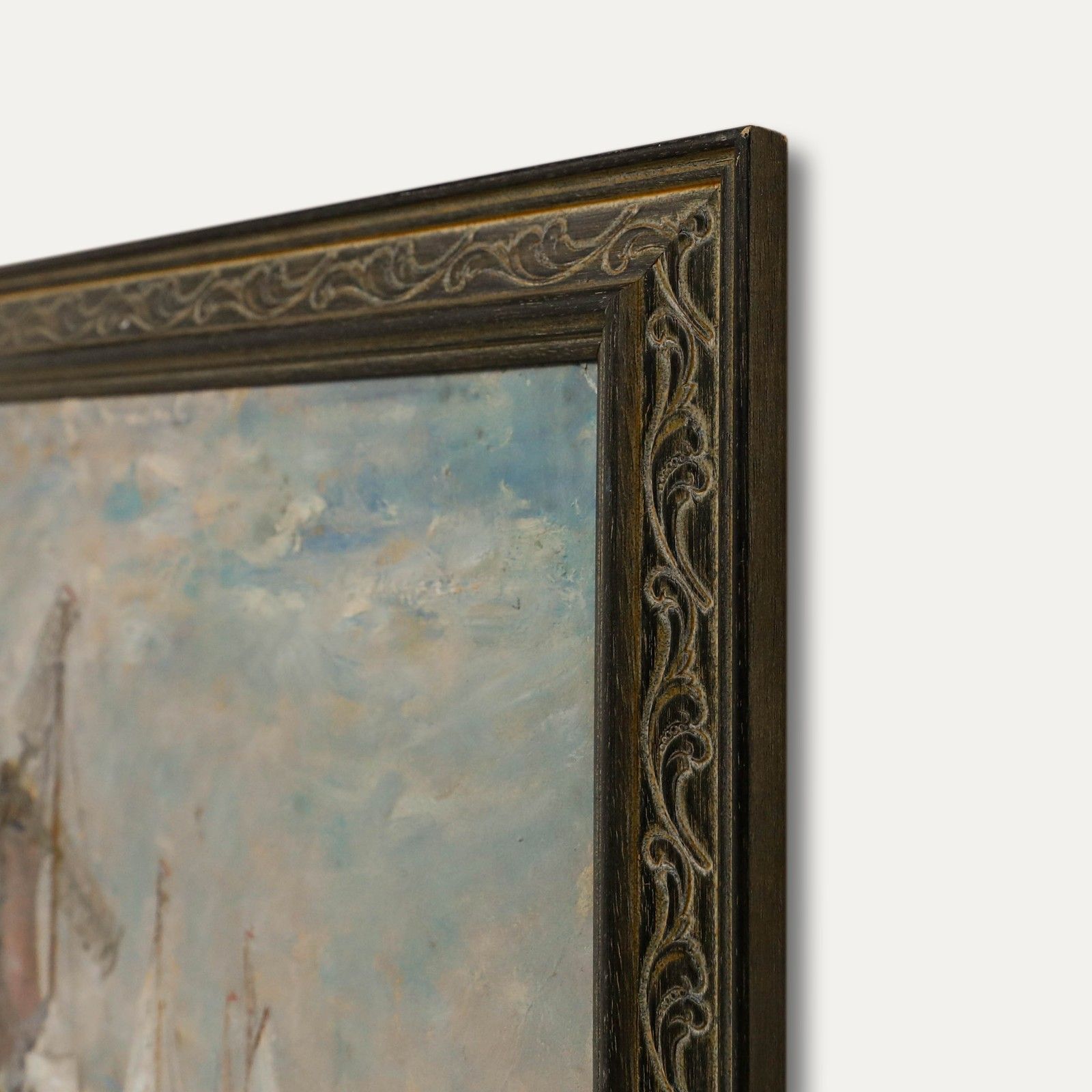 Framed Mid 20th Century Oil Harnessing The Wind photo buy