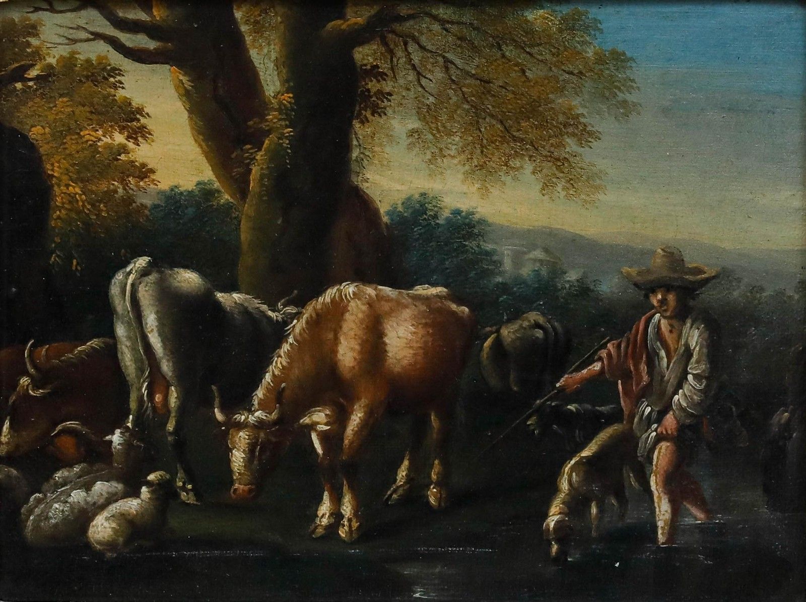 C.1700 Oil At The Watering Place photo furniture