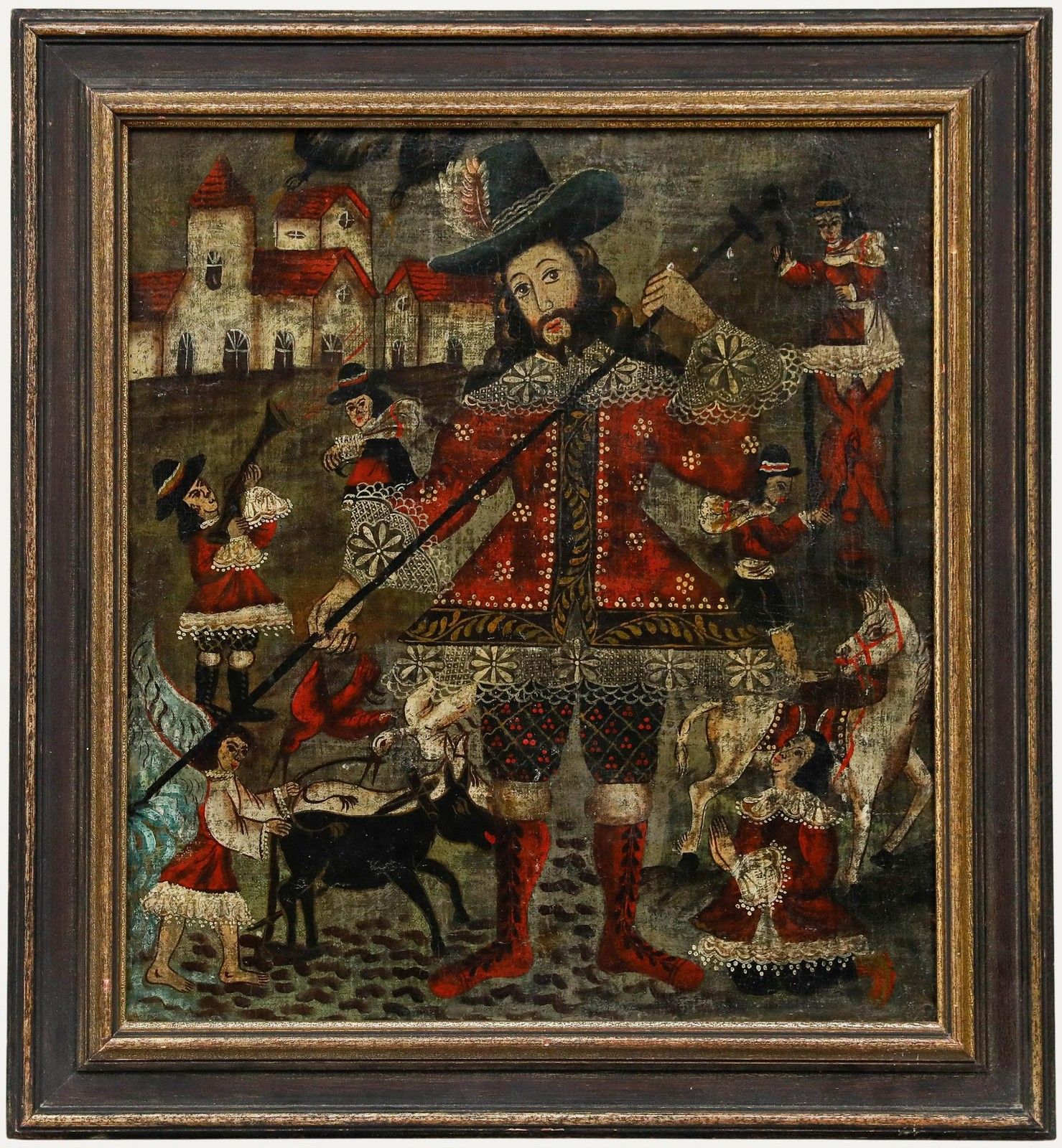 Cuzco School 18th Century Oil Saint Isidore Of Madrid