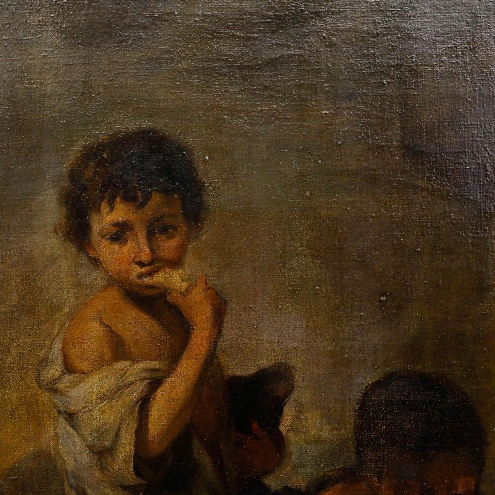 After Murillo (1617 1682) Framed 19th Century Oil, Beggar Boys Playing Dice photo vinterior