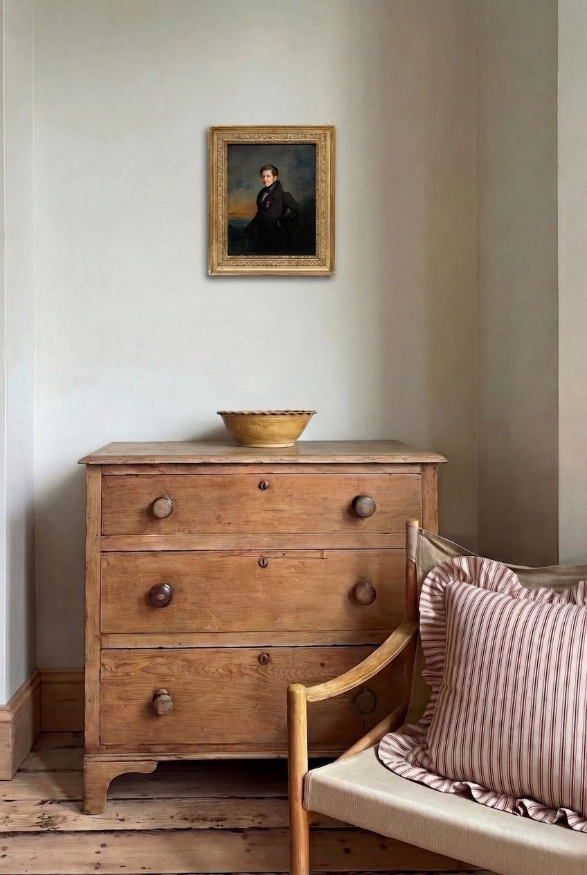 Romantic 19th Century Oil French Gentlemen With Legion Of Honour photo for sale