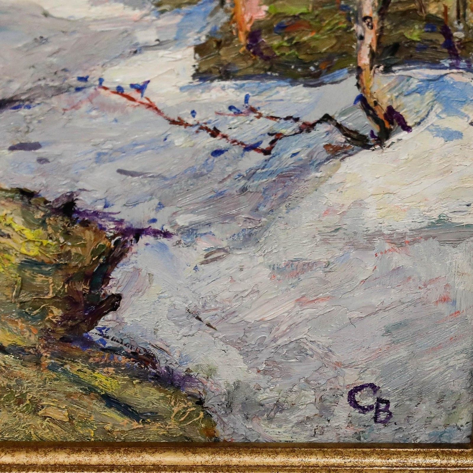 Vladimir Skriabin (1927 1989) Framed Mid 20th Century Oil, Last Snow photo buy