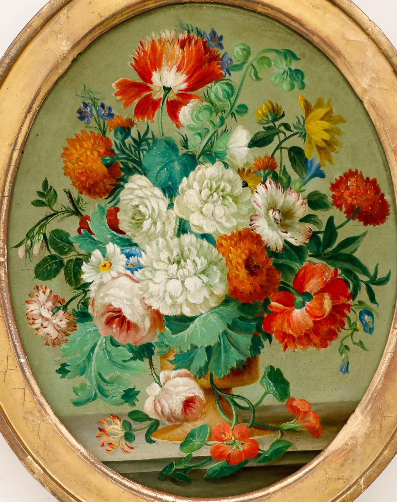 Fine 19th Century Oil Summer Flowers I photo furniture