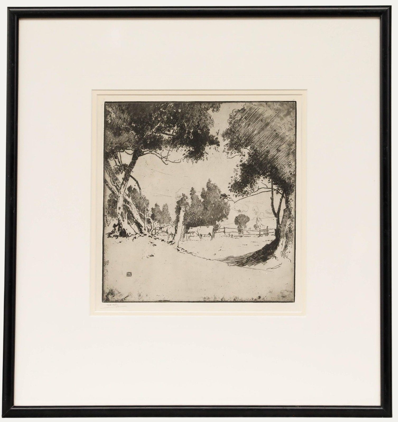 Alfred Hartley (1855 1933) Etching, In Richard Jeffries' Country
