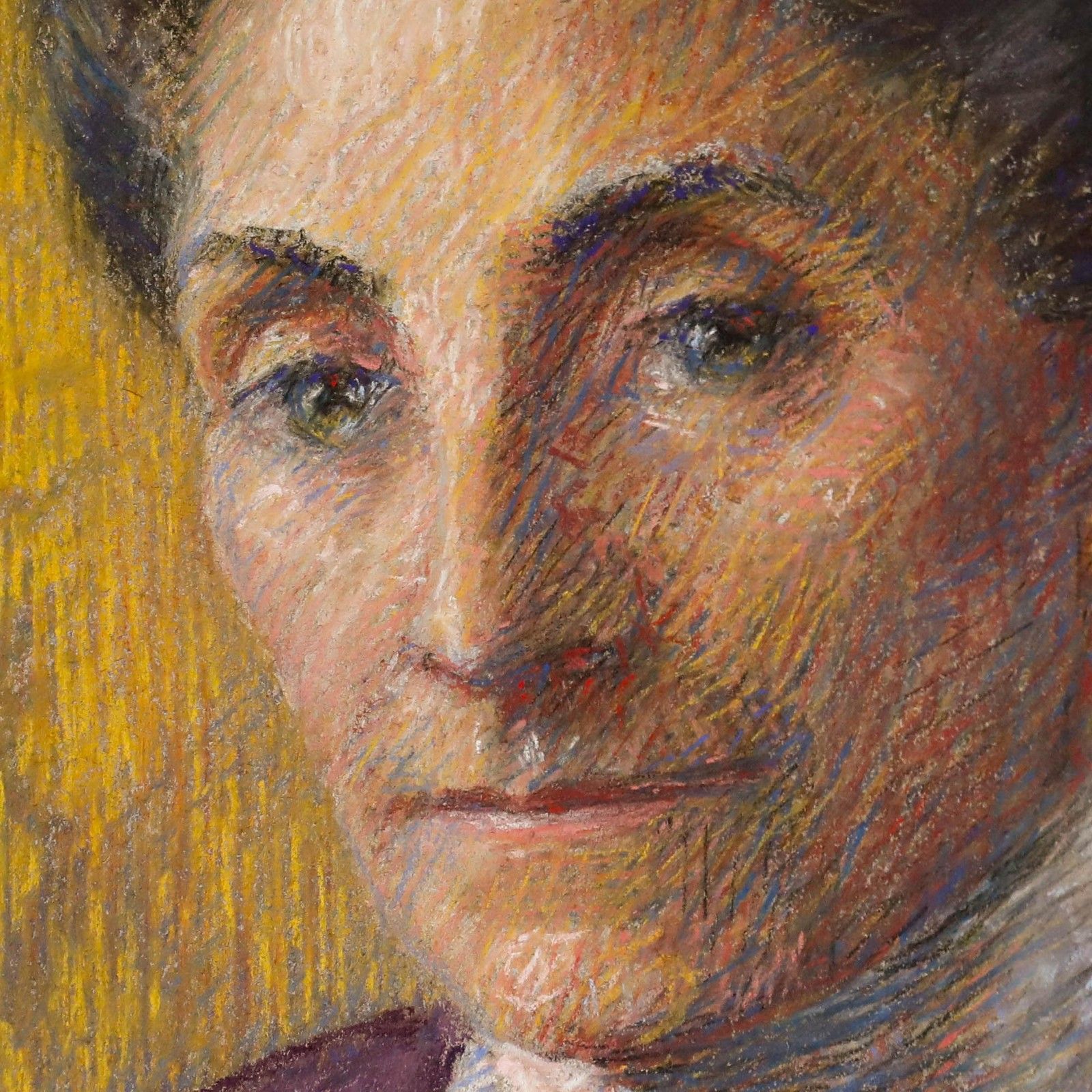 French School Late 19th Century Pastel Portrait Of A Lady Sewing photo Art