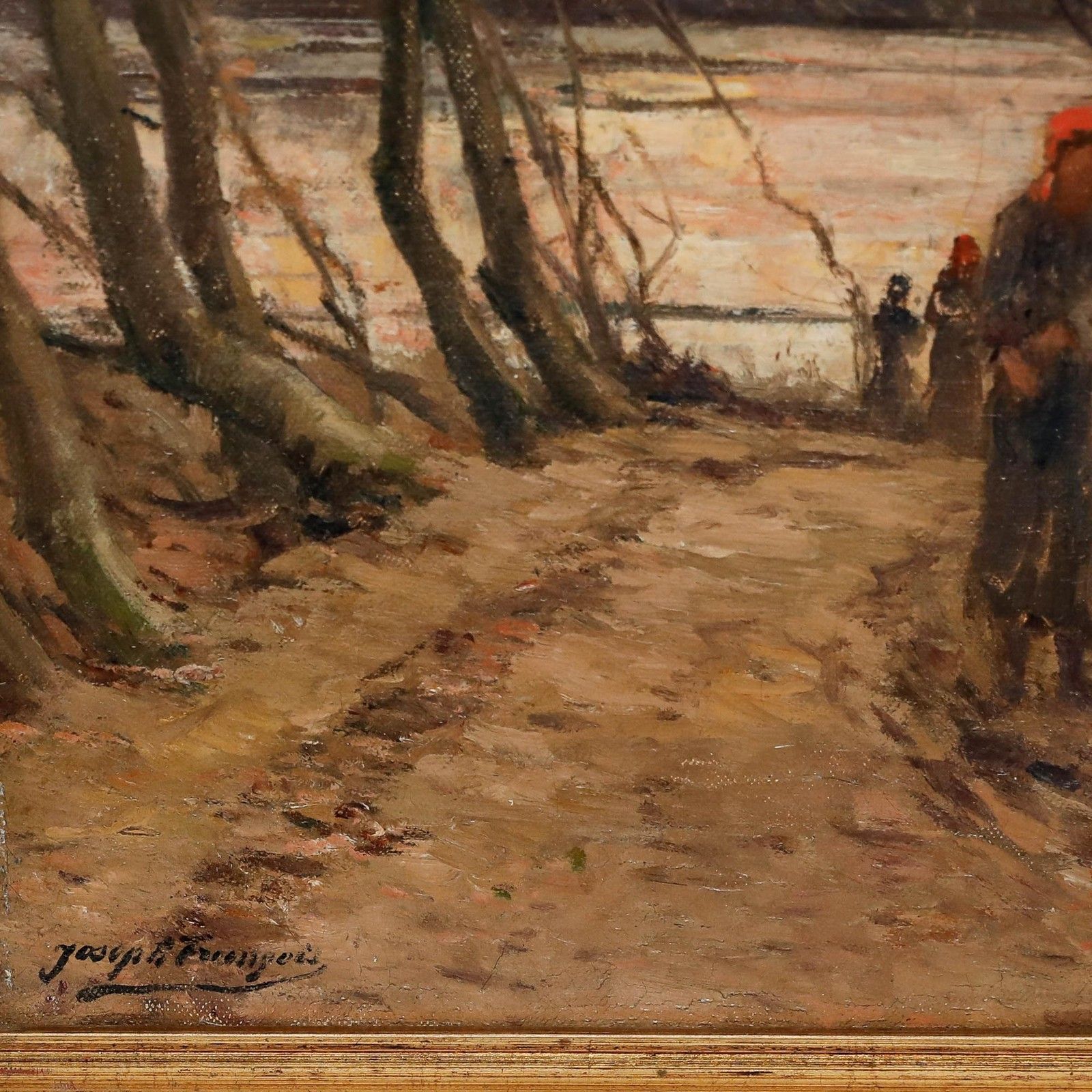 Joseph Charles François (1851 1940) Early 20th Century Oil, Autumn Evening photo vintage