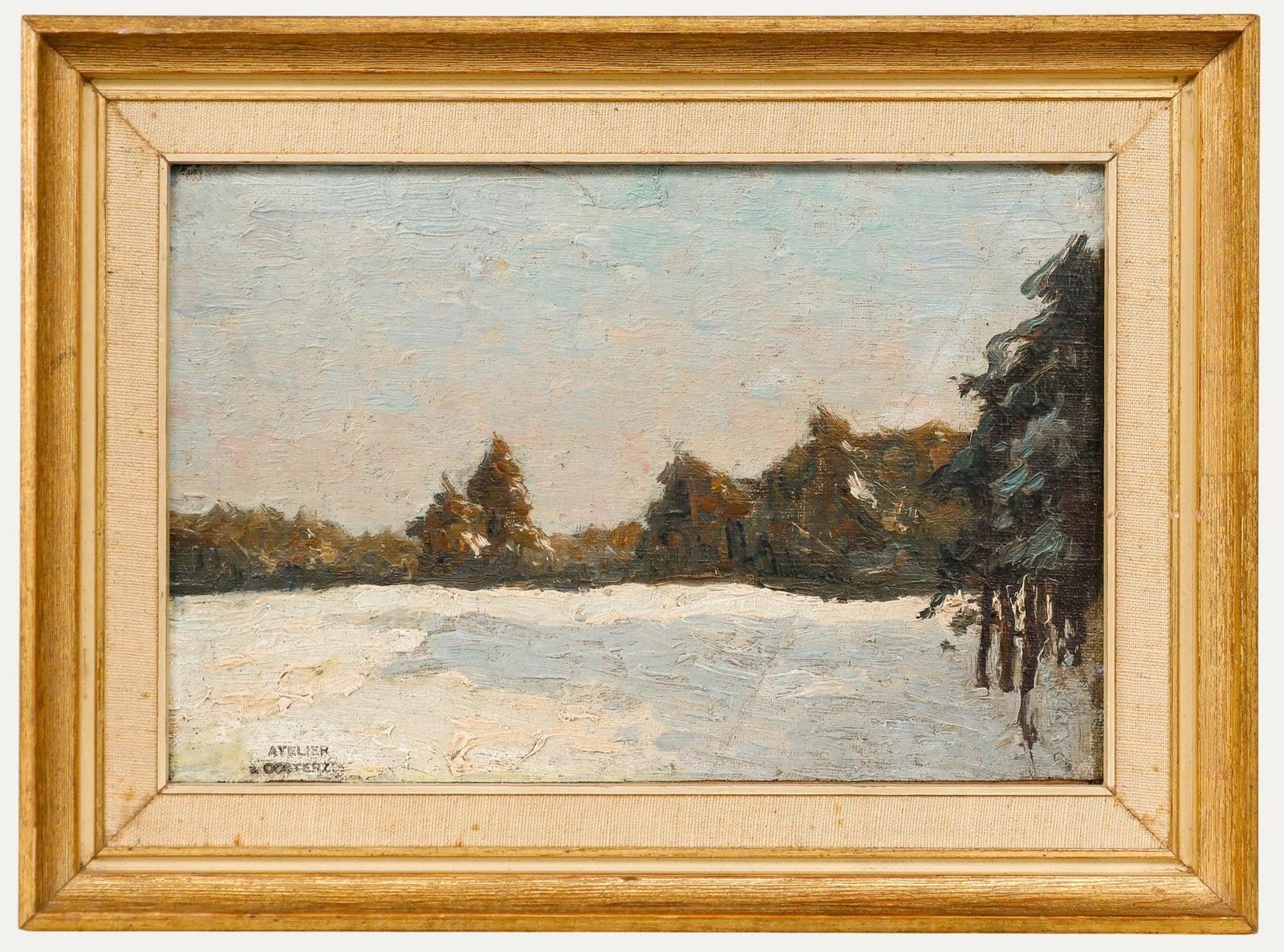 Hermanus Van Oosterzee (1863 1933) Early 20th Century Oil, Snowy Forest