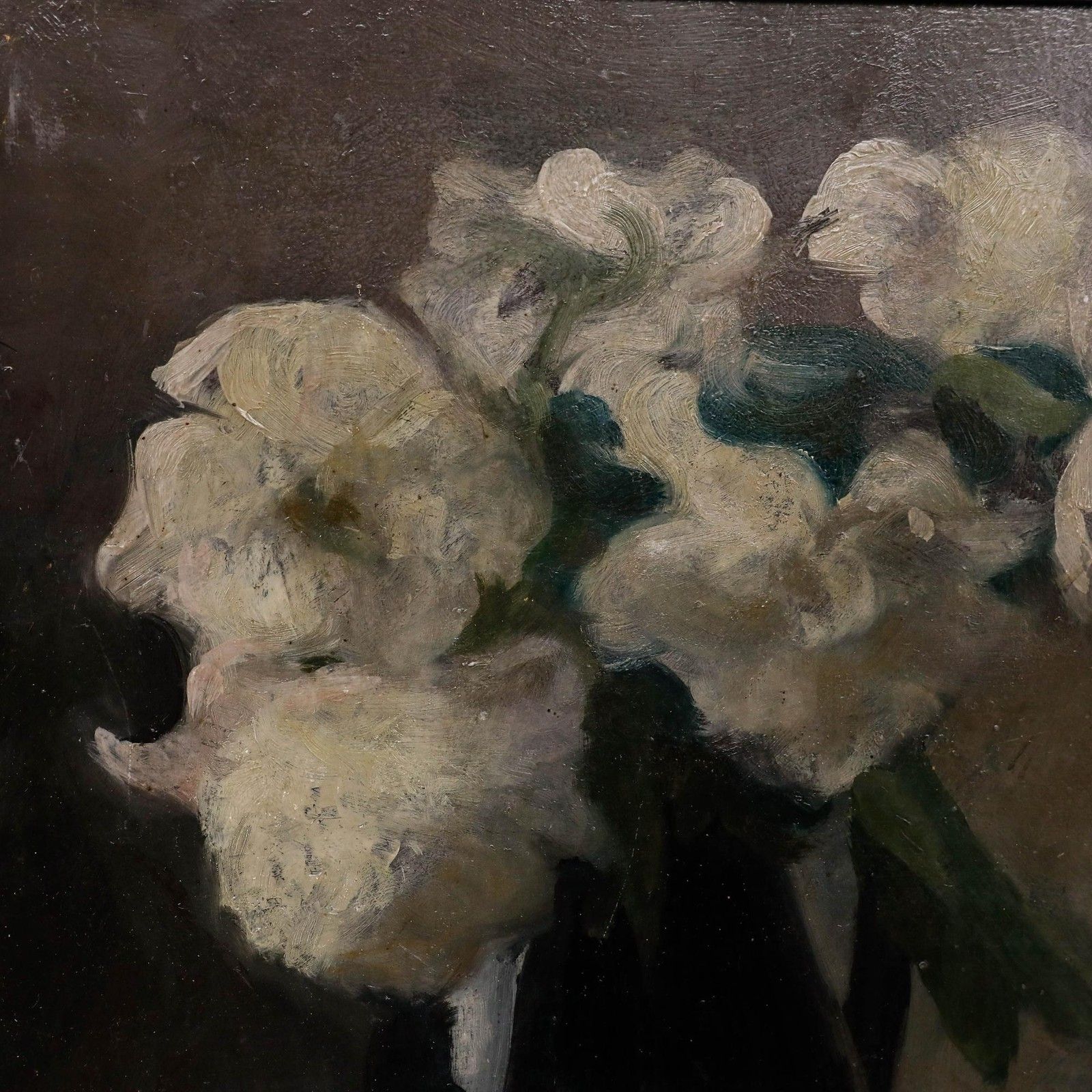 Cecile Hertz Eyrolles (1875 1974) Framed Oil, White Peonies In A Vase photo 695.0