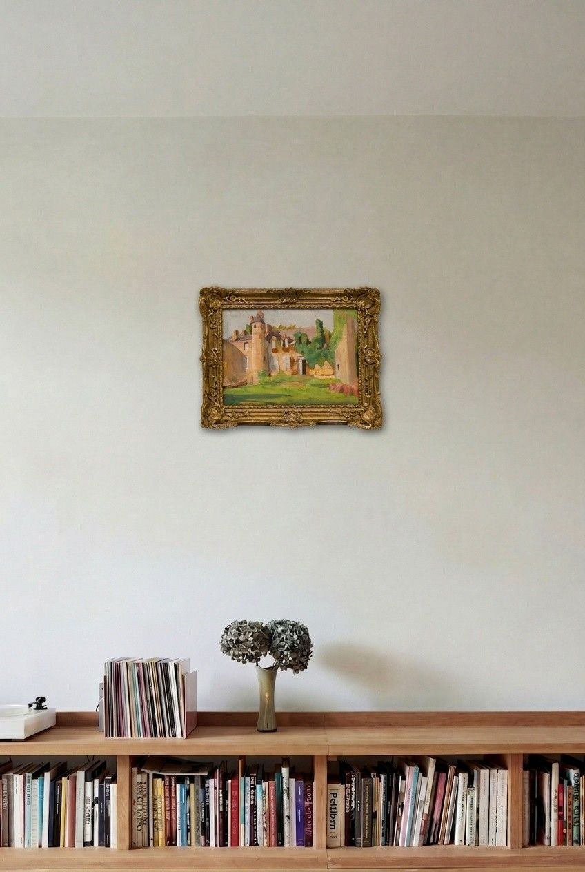 Cecile Hertz Eyrolles (1875 1974) Framed Oil, Summer At The Chateau photo for sale