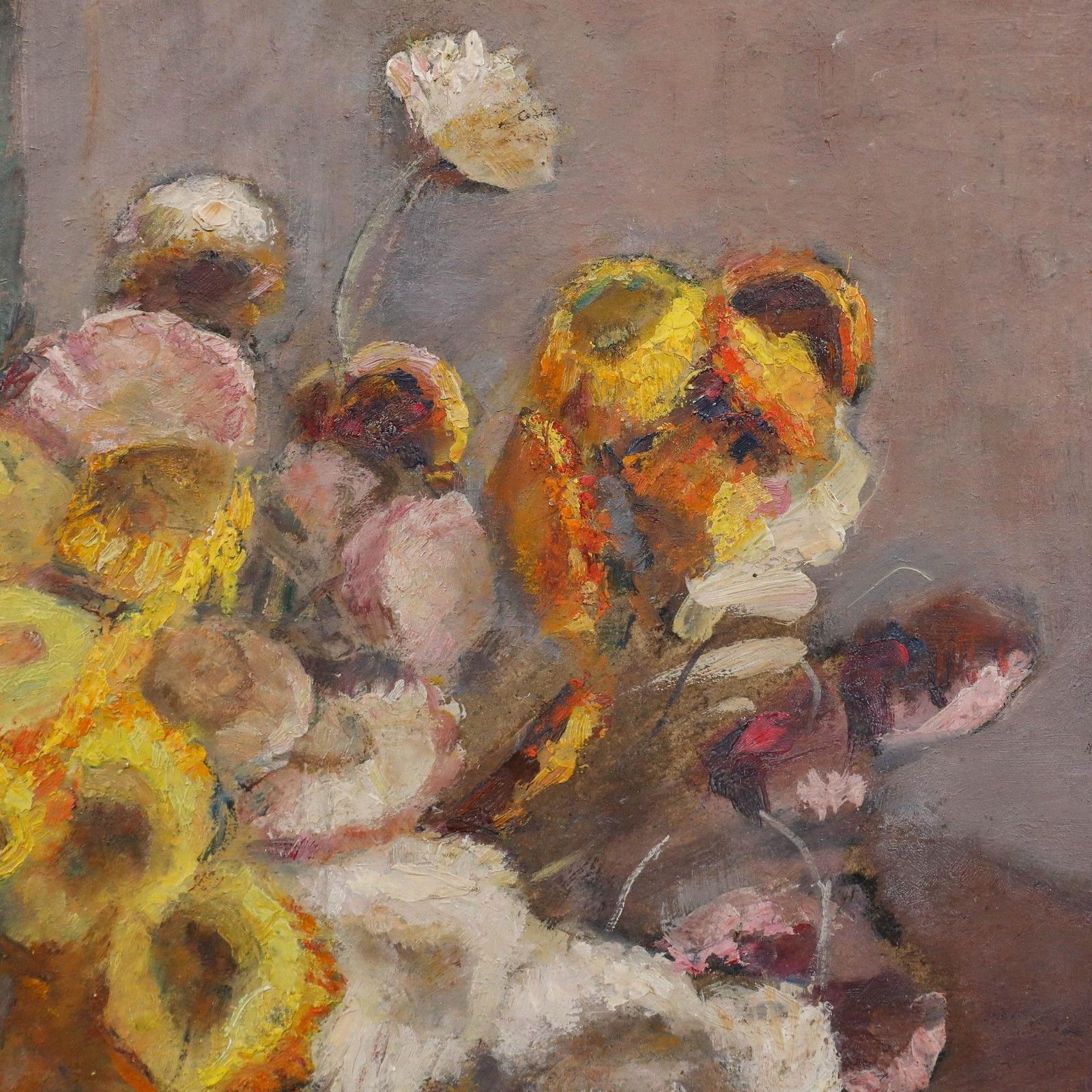 Cecile Hertz Eyrolles (1875 1974) Framed Oil, Everlasting Flowers photo 550.0