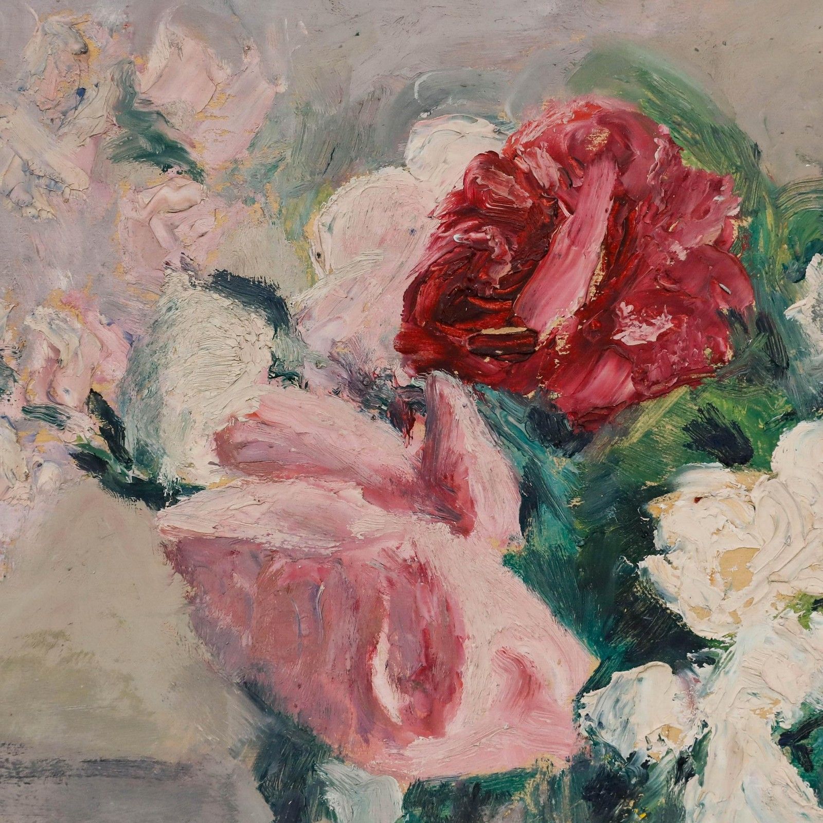 Cecile Hertz Eyrolles (1875 1974) Framed Oil, Pink & White Bouquet photo 650.0