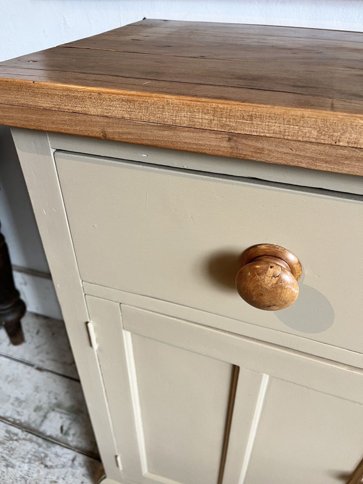 Truffle Painted Edwardian 2 Drawer Sideboard photo for sale