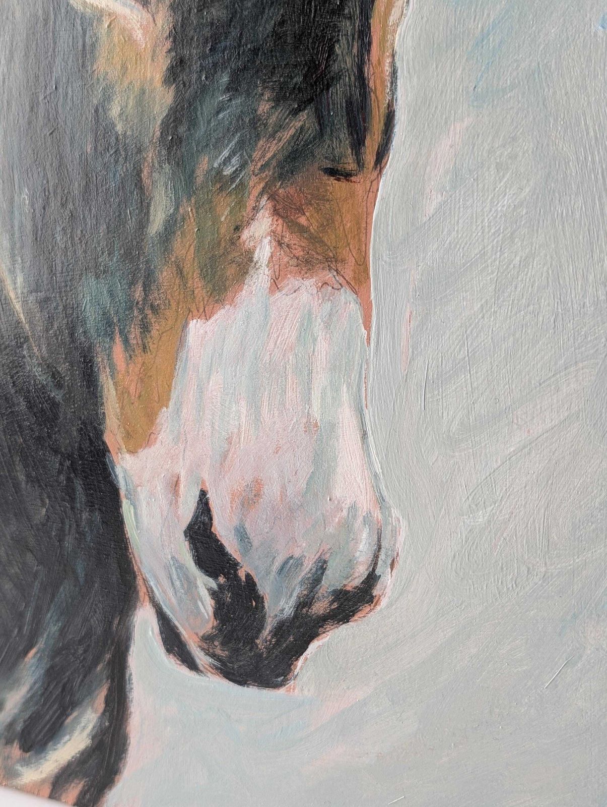 Oil On Panel, Portrait Of A Donkey, 20th Century. photo Art
