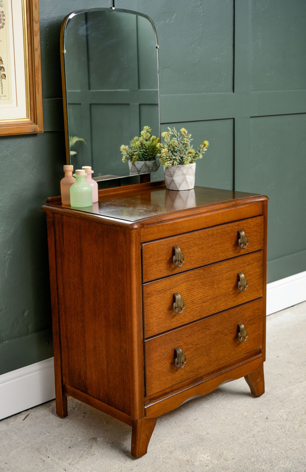 Lebus Oak Dressing Drawers   1940s   Removable Mirror photo Furniture
