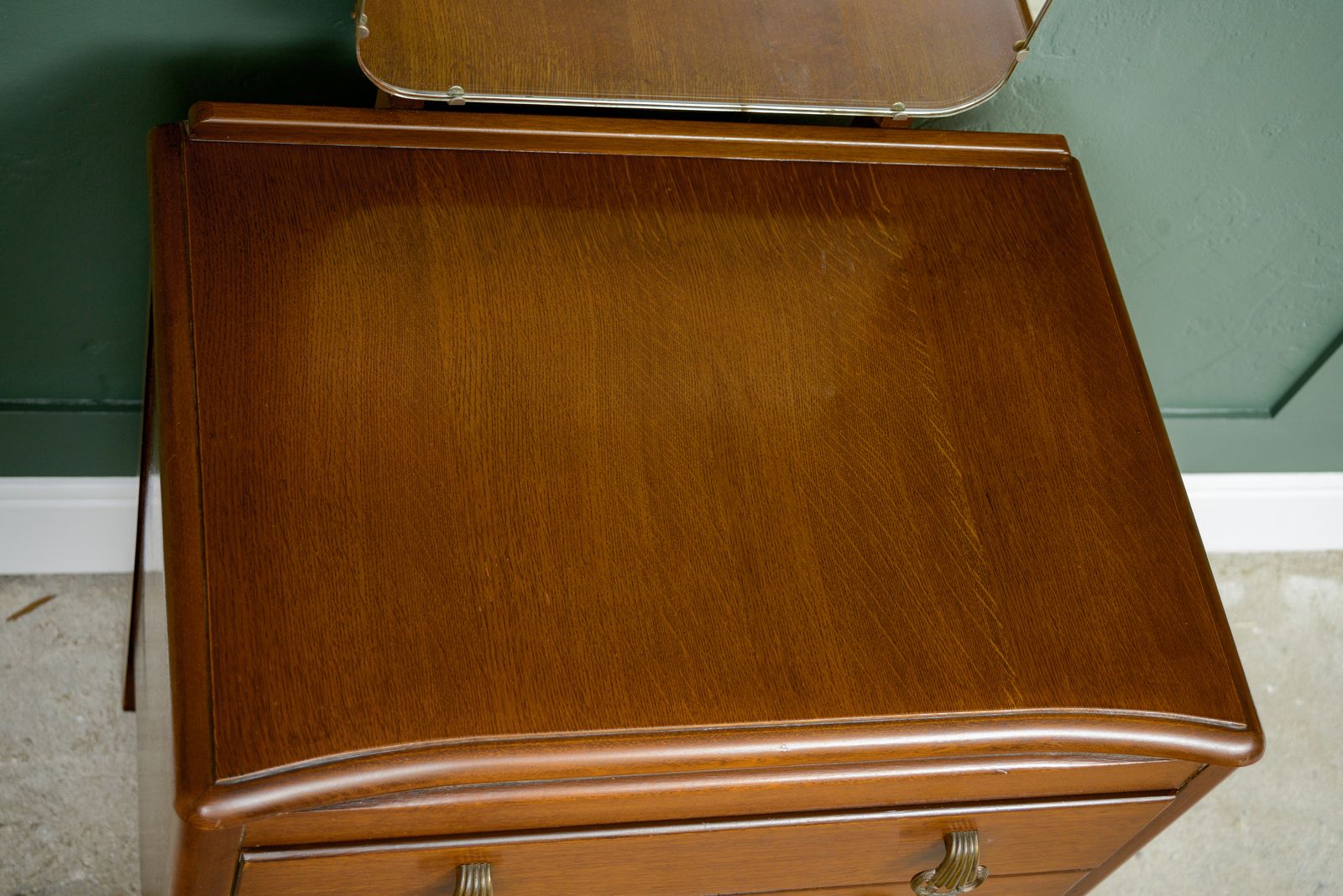 Furniture Lebus Oak Dressing Drawers   1940s   Removable Mirror photo