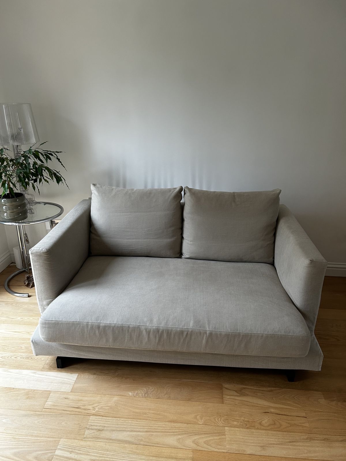 Tc S Harper 2 Seater Sofa   Soft Chenille Fabric On A Elevated Base Of Black Stained Ash Wood   Crafted In The Uk photo furniture