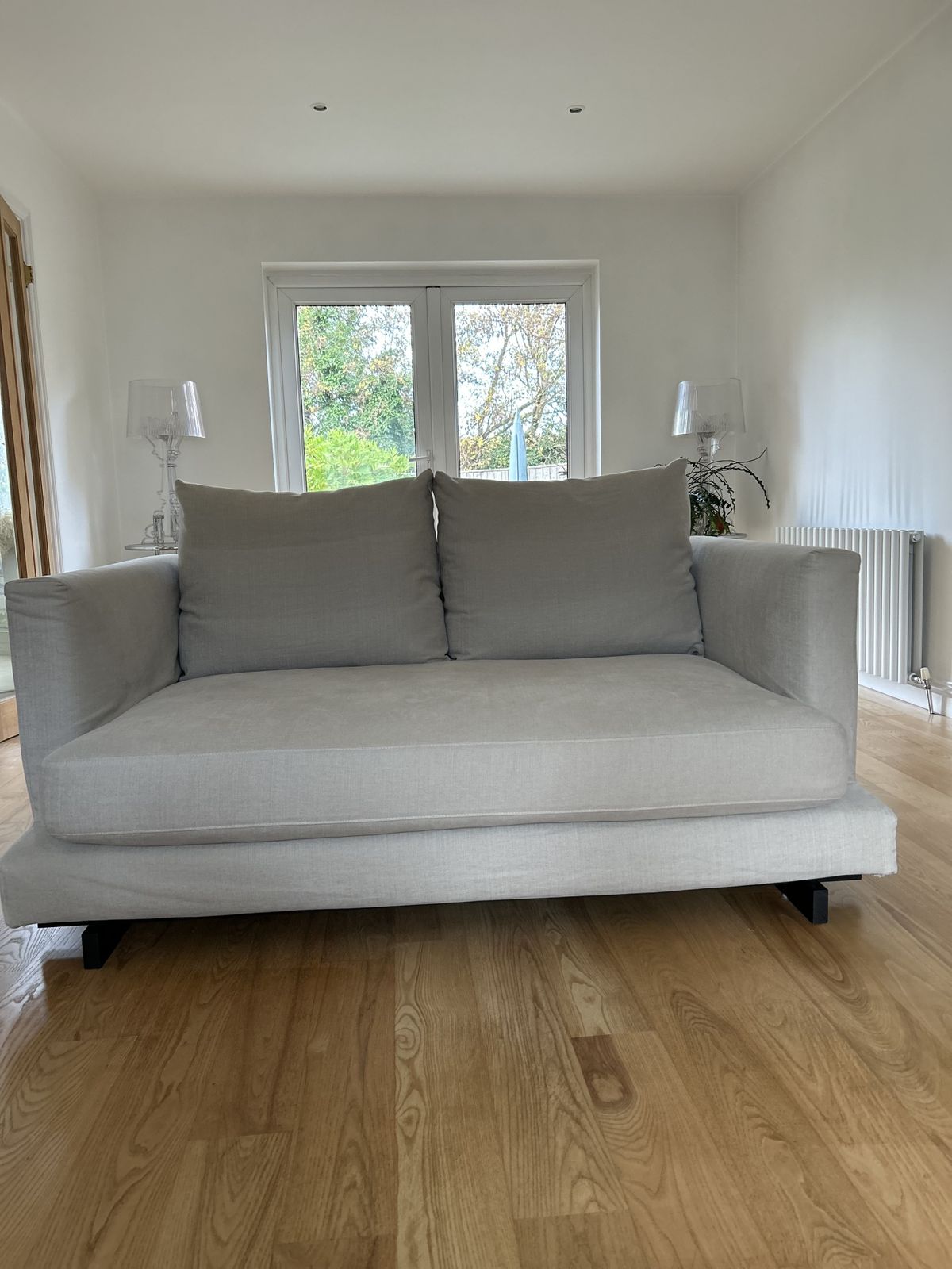 Tc S Harper 2 Seater Sofa   Soft Chenille Fabric On A Elevated Base Of Black Stained Ash Wood   Crafted In The Uk photo buy
