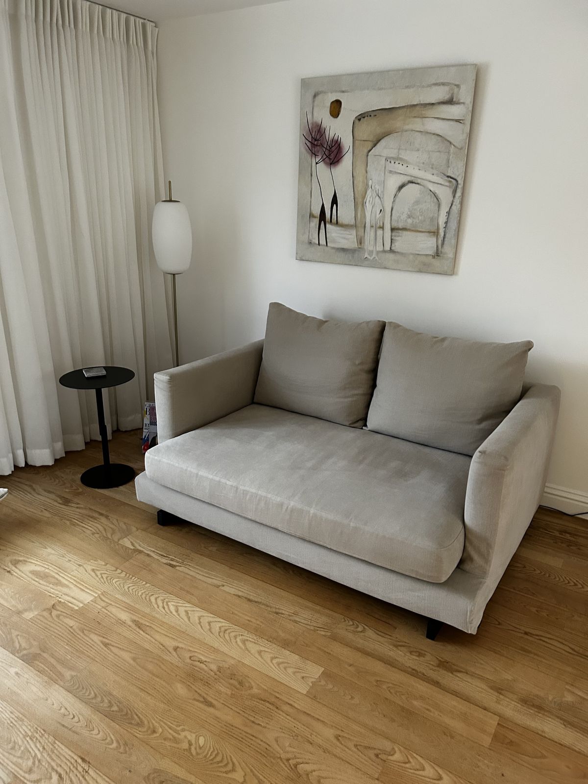 photo furniture Tc S Harper 2 Seater Sofa   Soft Chenille Fabric On A Elevated Base Of Black Stained Ash Wood   Crafted In The Uk