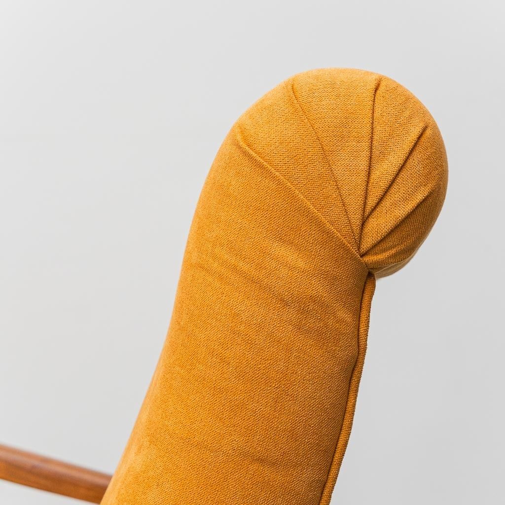 Vintage Scandinavian Armchair In Orange Fabric And Wood, 1960s, Modern Antiques photo furniture