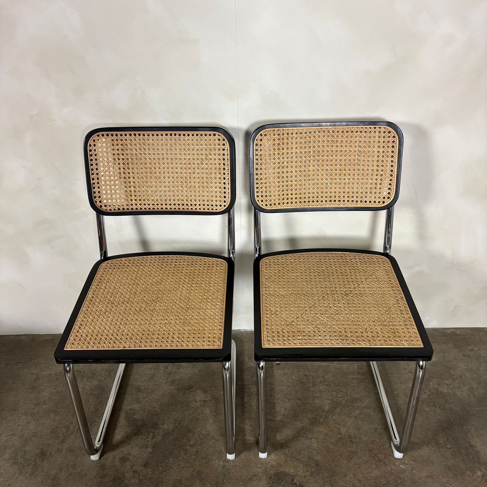 Four Black Cane Rattan Marcel Breuer Cesca Dining Chairs Mid Century Retro Mcm photo buy