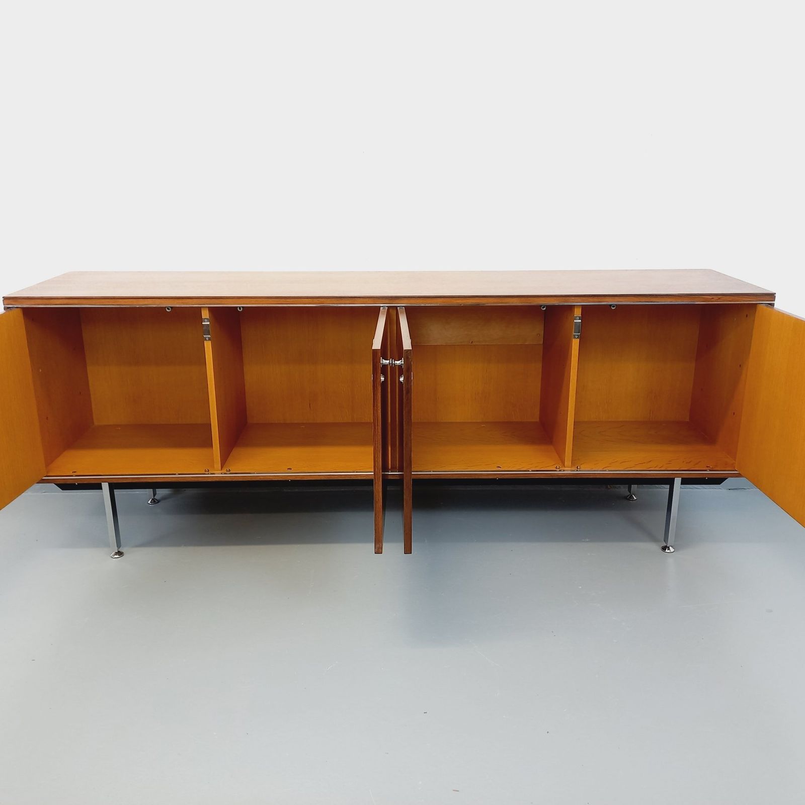 Modernist Sideboard By Alain Richard In Rosewood And Chromed Metal photo 4174.0