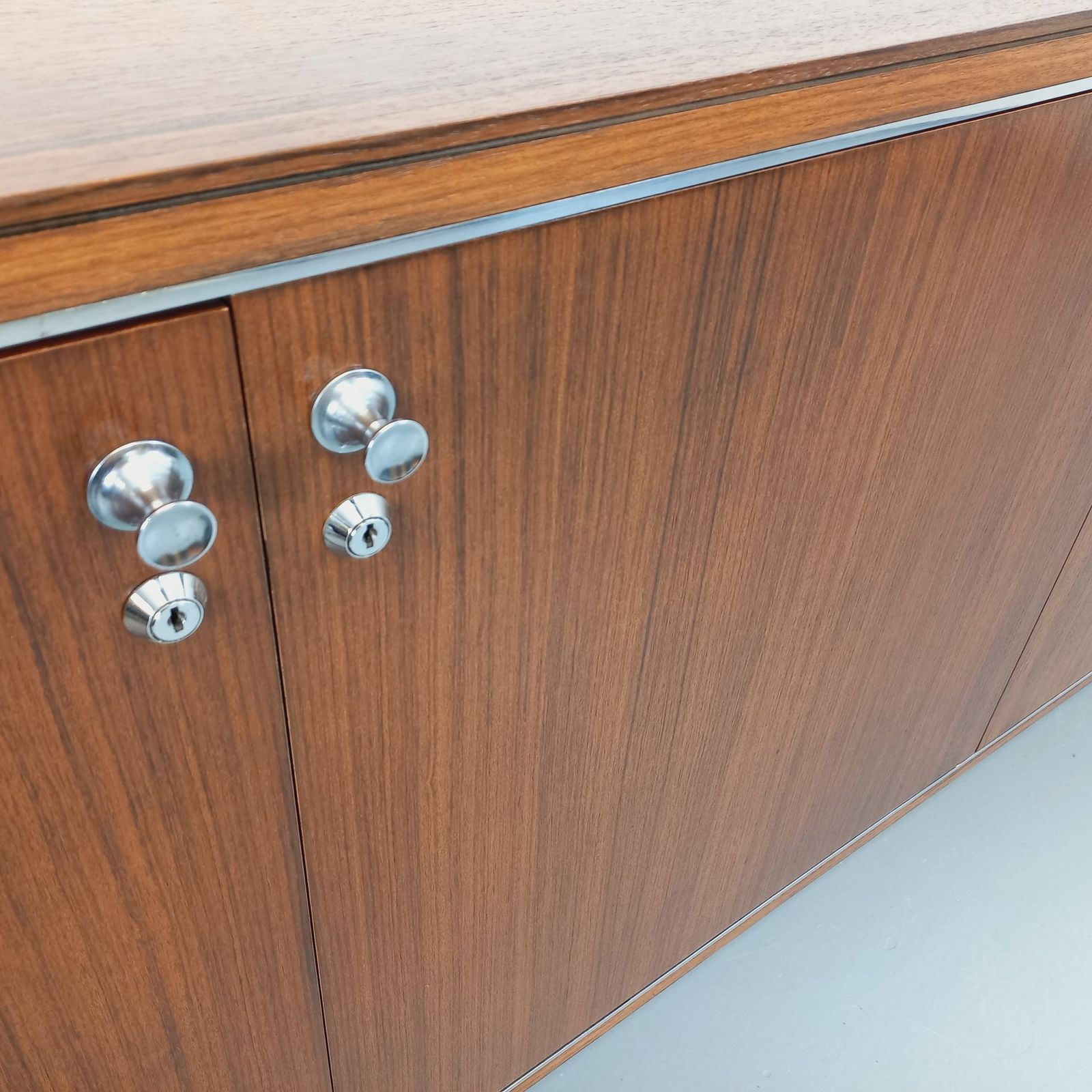 Modernist Sideboard By Alain Richard In Rosewood And Chromed Metal photo buy