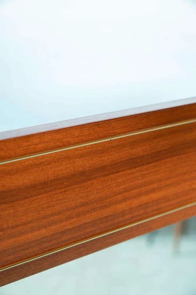 Scandinavische Vintage Design Spiegel, Teakhouten Mid Century Spiegel. photo vinterior