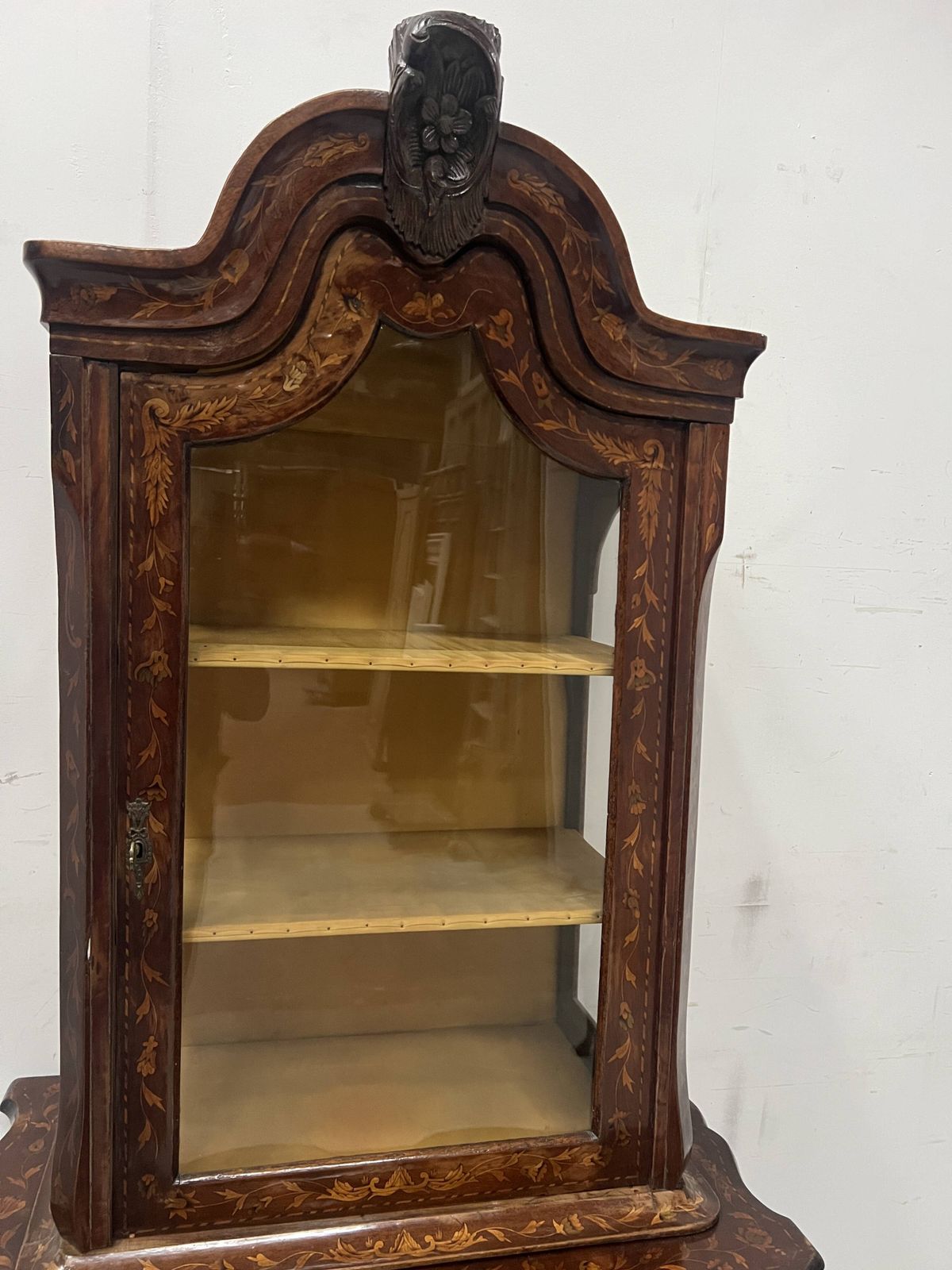 photo vinterior Dutch Display Cabinet In Two Sections, Made Of Marquetry Wood