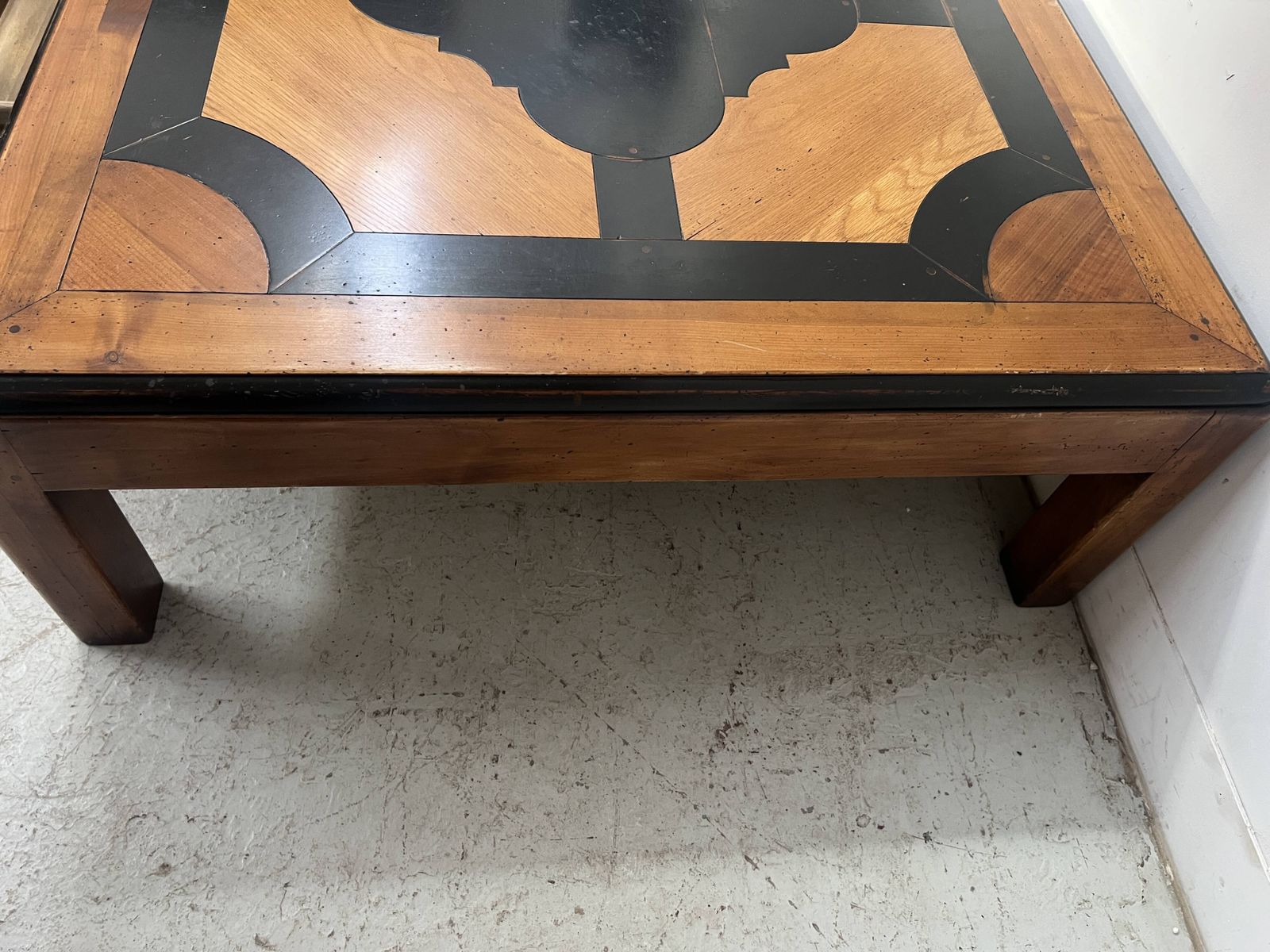 20th Century Wooden Coffee Table With Geometric Decoration photo buy