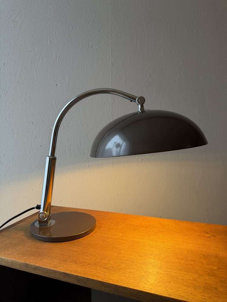 Hala Bureaulamp Model 144 Busquet Bronsgekleurd Bruin Jaren 1950