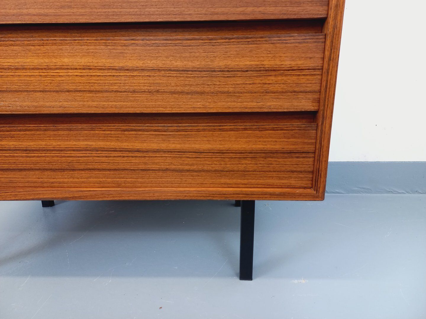 Modernist Scandinavian Chest Of Drawers In Rosewood And Metal photo vintage