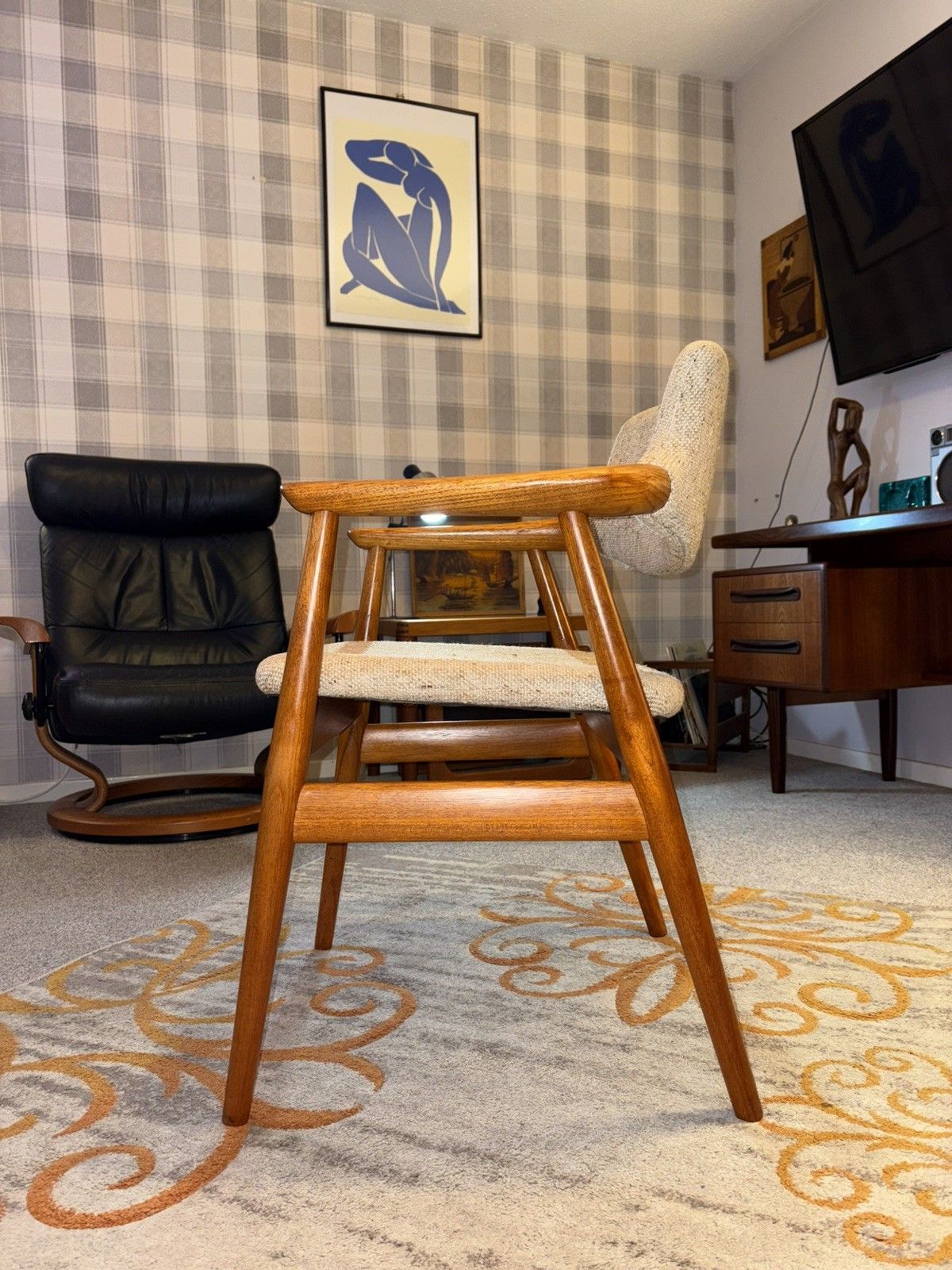 photo for sale Mid Century Danish Teak Glostrup Dining/Desk Armchair G Plan Era Retro Mcm