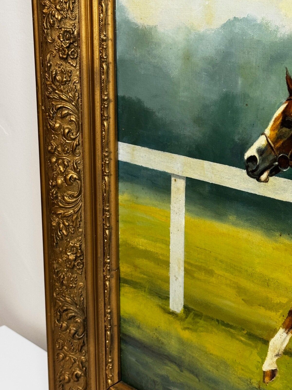 20th Century Equestrian Oil Painting The Minstrel Chestnut Colt Epsom Derby 1977 Jockey Lester Piggott photo 3900.0