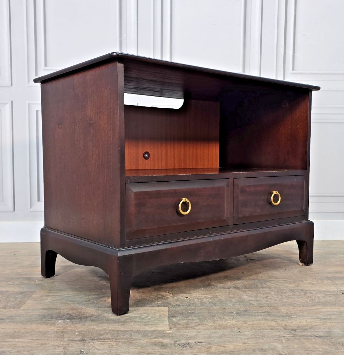 Vintage Stag Minstrel Tv Stand Unit Media Cabinet Mahogany Finish Retro Wooden