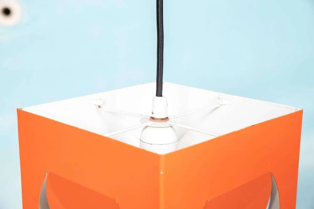 Space Age Finnish Design Hanging Lamp, 1960s Kubus Stockmann Orno. photo 249.0