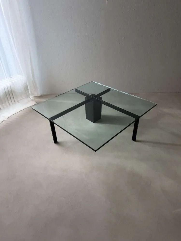 Metaform Kw1 Salontafel Hank Kwint Jaren 1980 Glas Zwart Metaal photo for sale